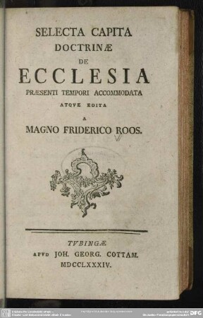 Selecta Capita Doctrinae De ecclesia