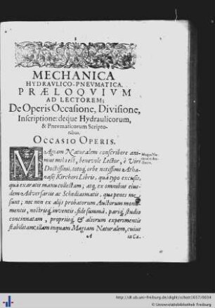 Praeloquium ad Lectorem.