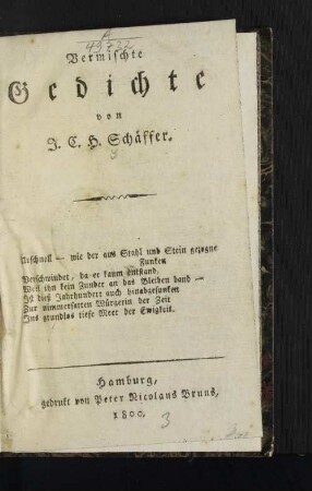 Vermischte Gedichte