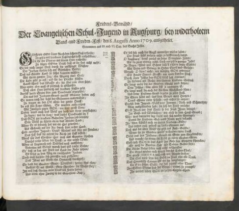 Friedens-Gemähld ... Anno 1709. ausgetheilet ...