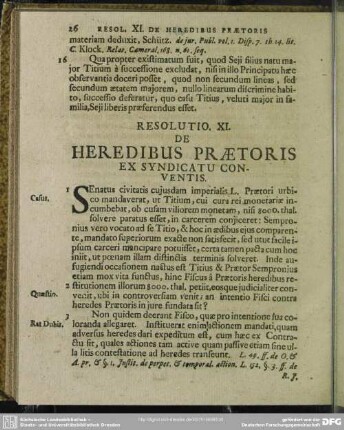 Resolutio. XI. De Heredibus Praetoris Ex Syndicatu Conventis