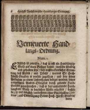 Verneuerte Handlungs-Ordnung [Text]