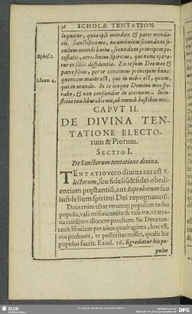 Caput II. De Divina Tentatione Electorum & Piorum