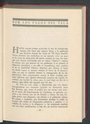 Por los pagos del Tala
