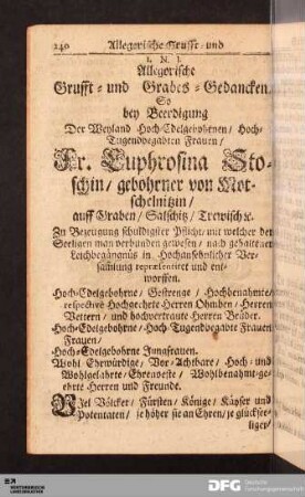 Allegorische Grufft- und Grabes-Gedancken