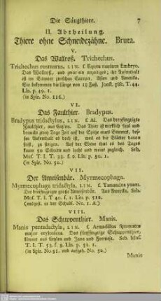 II. Abtheilung. Thiere ohne Schneidezähne