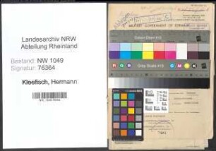 Entnazifizierung Hermann Kleefisch , geb. 05.01.1911 (Metzger)