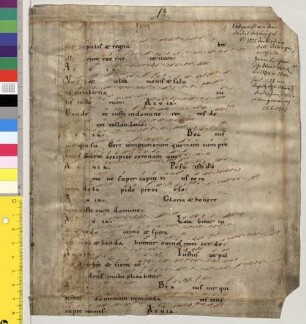 Alleluja-Verse. Officium missae de corpore Christi - Studienbibliothek Dillingen XV Fragm. 13