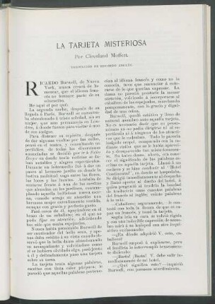 La tarjeta misteriosa.