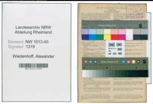 Entnazifizierung Alexander Wiedenhoff , geb. 04.06.1901 (Kaufmann)