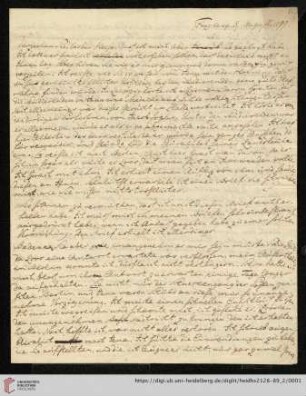 Nachlass Georg Arnold Heise: Brief von Henrik Steffens an Georg Arnold Heise