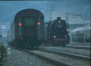 Heidenheim-Mergelstetten Lok 044 404 Lok 023 029 Anfahrt Güterzug Ausfahrsignale Gleisanlagen