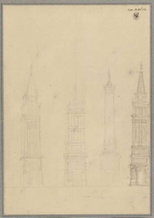 Berlin, Spittelmarkt. Entwurf zur Gertraudenkirche. Turmvarianten