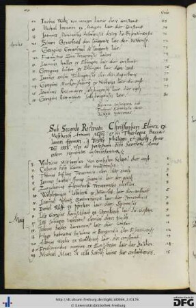 [fol. 87] Rektorat Christoph Eliner 1553