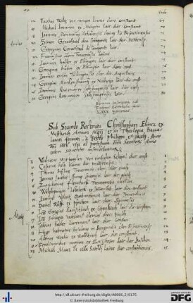 [fol. 87] Rektorat Christoph Eliner 1553