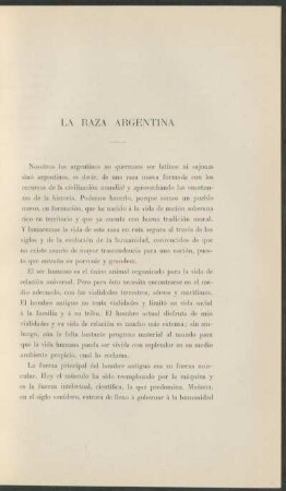 La raza argentina
