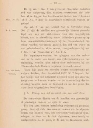 § 3. Begrip van het mandaat van den controleur