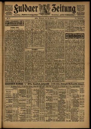 Zweite Ausgabe vom Mittwoch, den 13. Januar 1904.