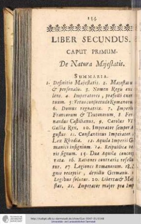 Liber secundus. Caput I. De Natura Majestatis