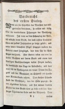 Vorbericht des ersten Dialog.