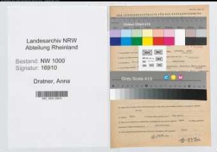 Entnazifizierung Anna Dratner, geb. 29.08.1903 (Krankenpfl.)