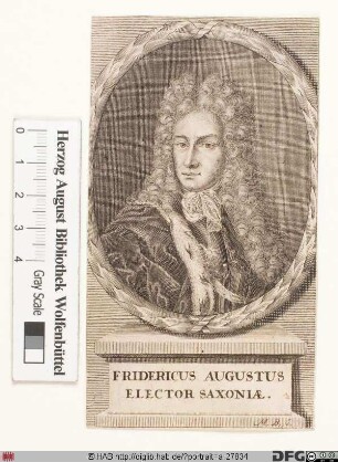 Bildnis Friedrich August I., 1694-1733 Kurfürst von Sachsen u. 1697-1733 als August II. ("der Starke") König von Polen
