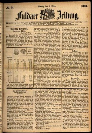 Ausgabe vom Montag, den 05. März 1883.