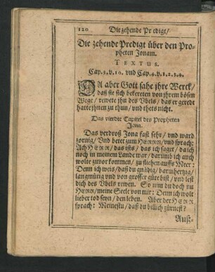 Die zehende Predigt über den Propheten Jonam.