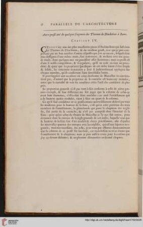 Autre profil tiré de quelques fragments des Thermes de Diocletian à Rome: Chapitre IV