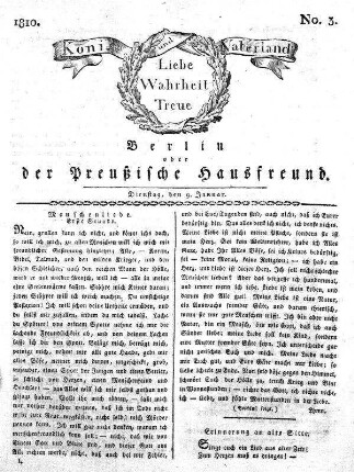 Nr. 3., 9. Januar 1810
