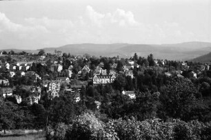 Baden-Baden: Bergschloss, von gegenüberliegender Höhe (Forsthaus)