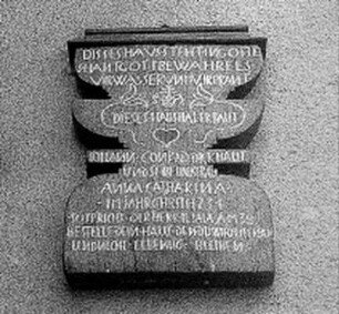 Sachteil: Inschrift; Eppstein, Hintergasse (bei Burgstraße Nr. 69)