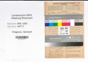 Entnazifizierung Gerhard Wagener, geb. 18.02.1905 (Polizist)
