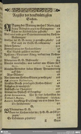 Register der denckwürdigsten Sachen