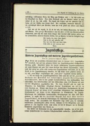 Moderne Jugendpflege und moderne Jugendorganisationen
