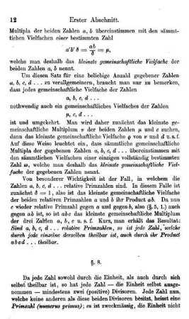 §. 8. Primzahlen und zusammengesetzte Zahlen; Zerlegung der zusammengesetzten Zahlen in Primzahlen. Die Anzahl der Primzahlen ist unbegrenzt