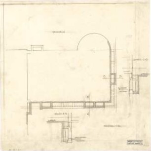 Littmann, Max; Bocksberg; Hofgut, Wohnhausanbau - Grundriss, Schnitte