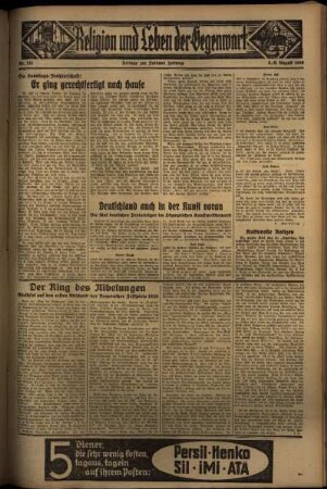 Dritte Ausgabe vom Samstag, den 08. August 1936.