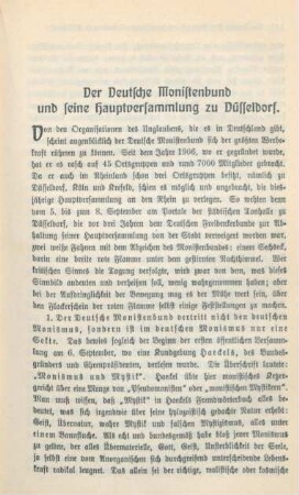 147-160 Der Deutsche Monistenbund und seine Hauptversammlung zu Düsseldorf