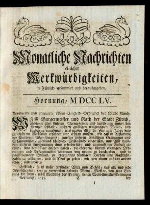 Hornung, MDCCLV
