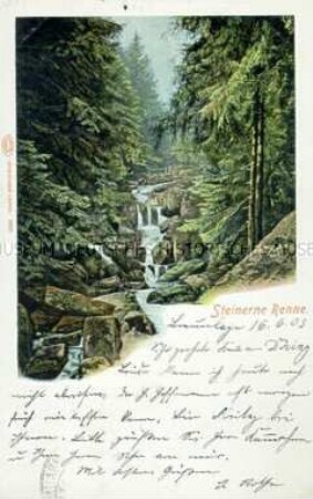 Ansicht des Wasserfalls "Steinerne Renne" bei Wernigerode im Harz