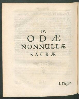 IV. Odae Nonnullae Sacrae.