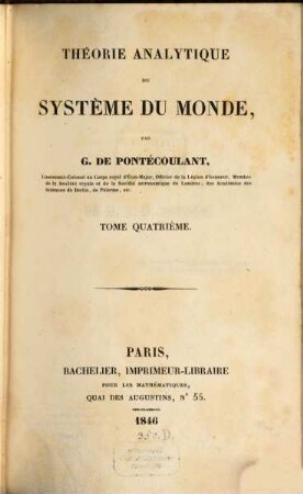 Théorie analytique du système du monde, 4