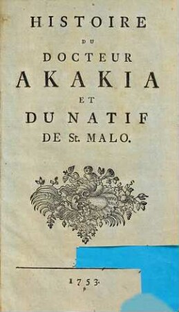 Histoire du docteur Akakia et du natif de St. Malo