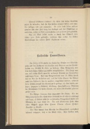VIII. Kaiserliche Commissionen.