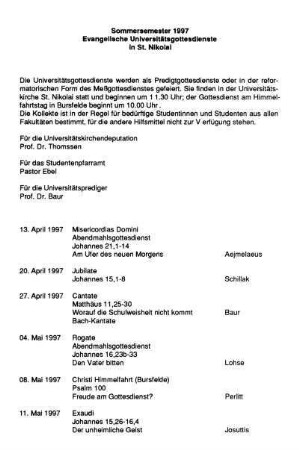 Kirchliche Veranstaltungen