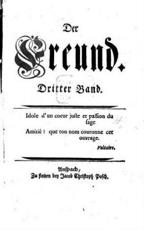 Der Freund : eine moralische Wochenschrift, 3 = Stück 53 - 78. 1756