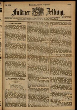 Ausgabe vom Donnerstag, den 30. September 1886.
