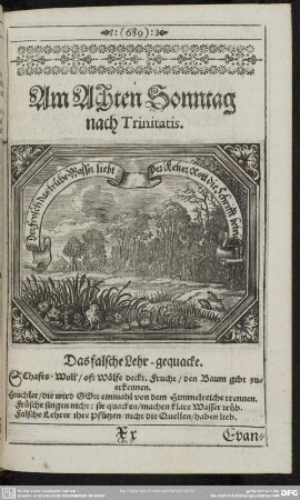 Am Achten Sonntag nach Trinitatis