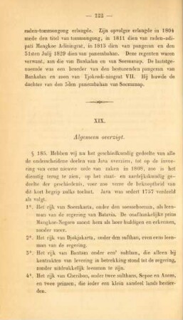 XIX. Algemeen overzigt